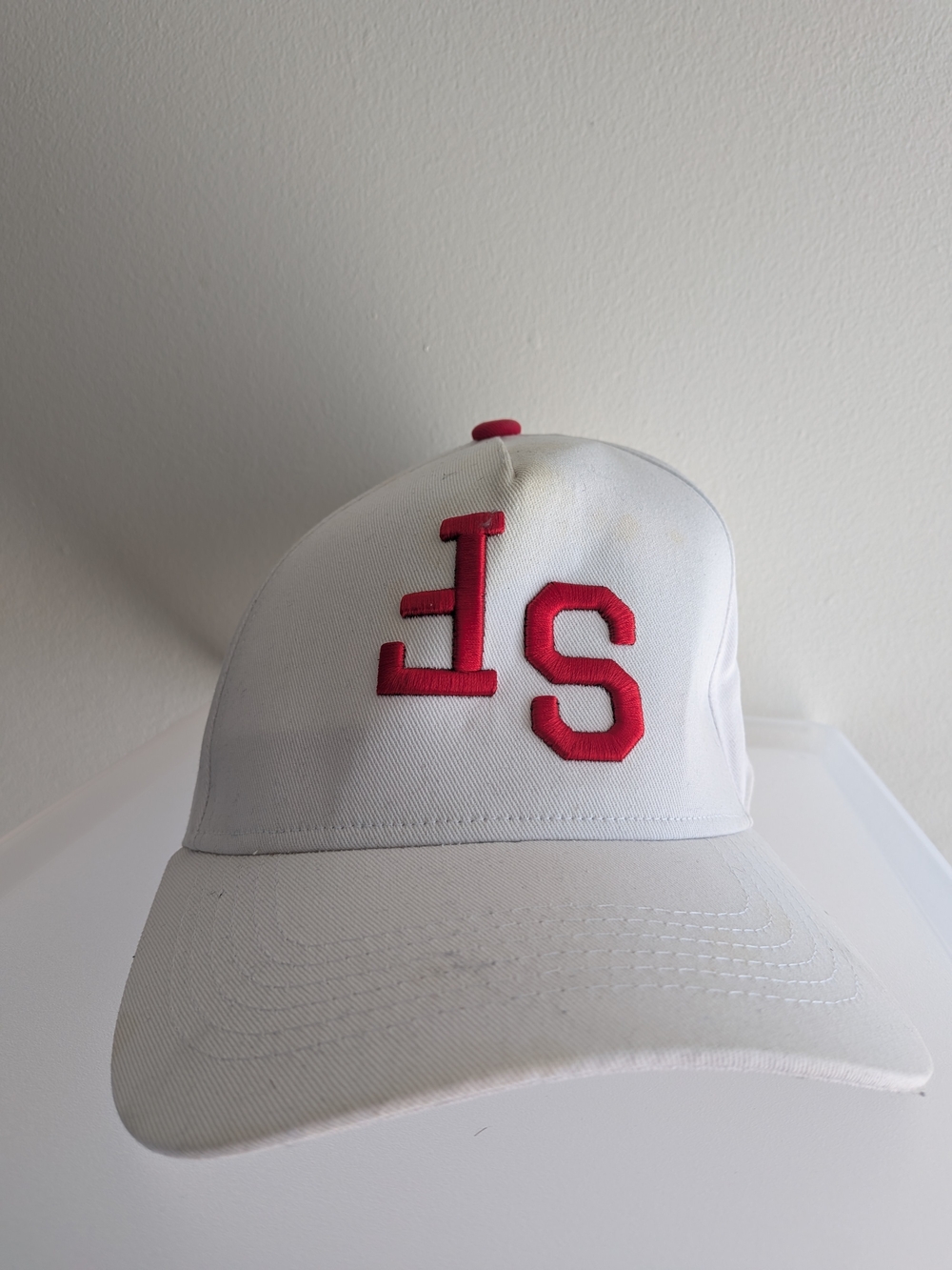 Laces Baseball Cap with Red SF Stitching